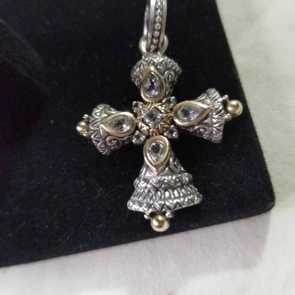 Barbara Bixby Sterling silver 18 k gold cross
